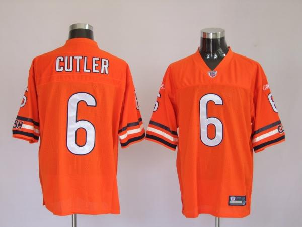 Chicago Bears 6 Jay Cutler Orange Football Jerseys