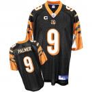 Cincinnati Bengals 9 Carson Palmer Black with C Pa