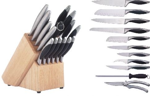 16pcs kitchen knife set with wooden block