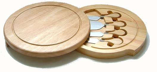 wooden tray/wooden organizer with cheese knife