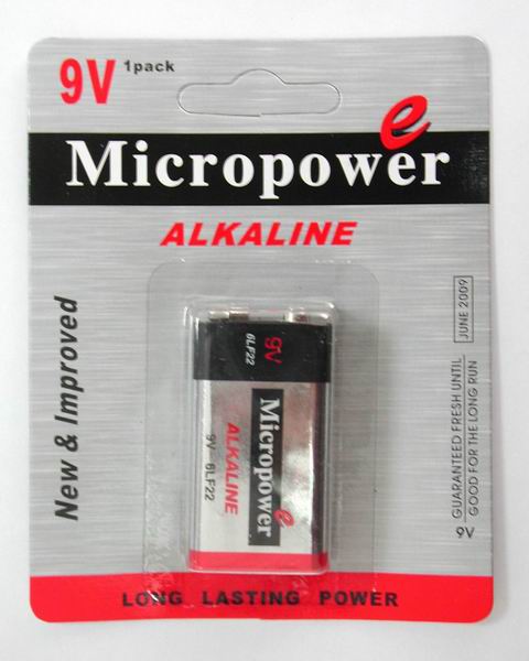 Alkaline battery  9V   sizes