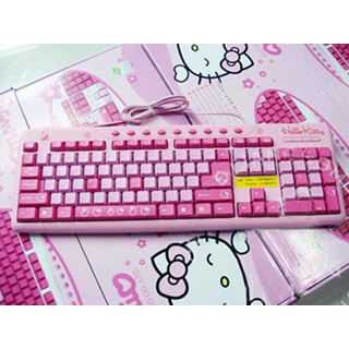 Hello kitty usb Multimedia keyboard lovely water proof (pink),10pcs/lot!, 104 ke