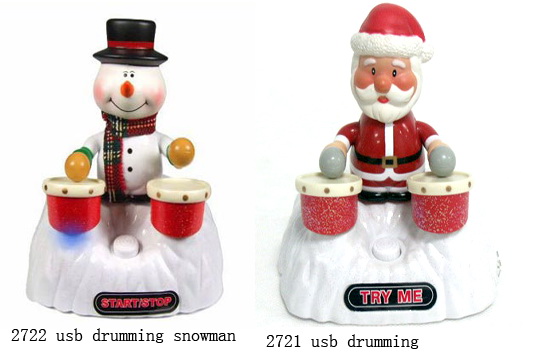 Usb  Drumming Santa with LED Light 