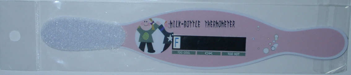 kids' LCD milk bottle themrometer 