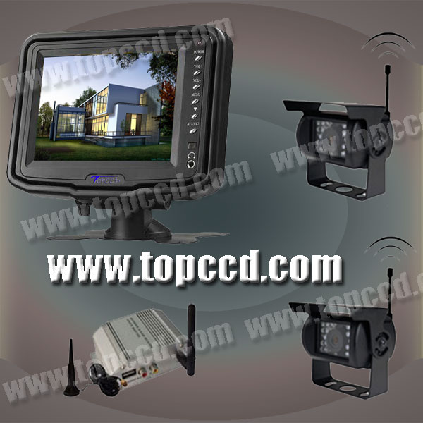 2.4G wireless 5inches trailer backup camera system (DC11~32V wide voltage) (www.topccd.com)