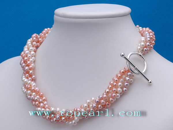 4-5mm round FW pearl necklace