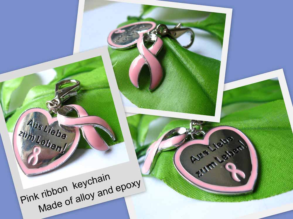 pink ribbon keychain