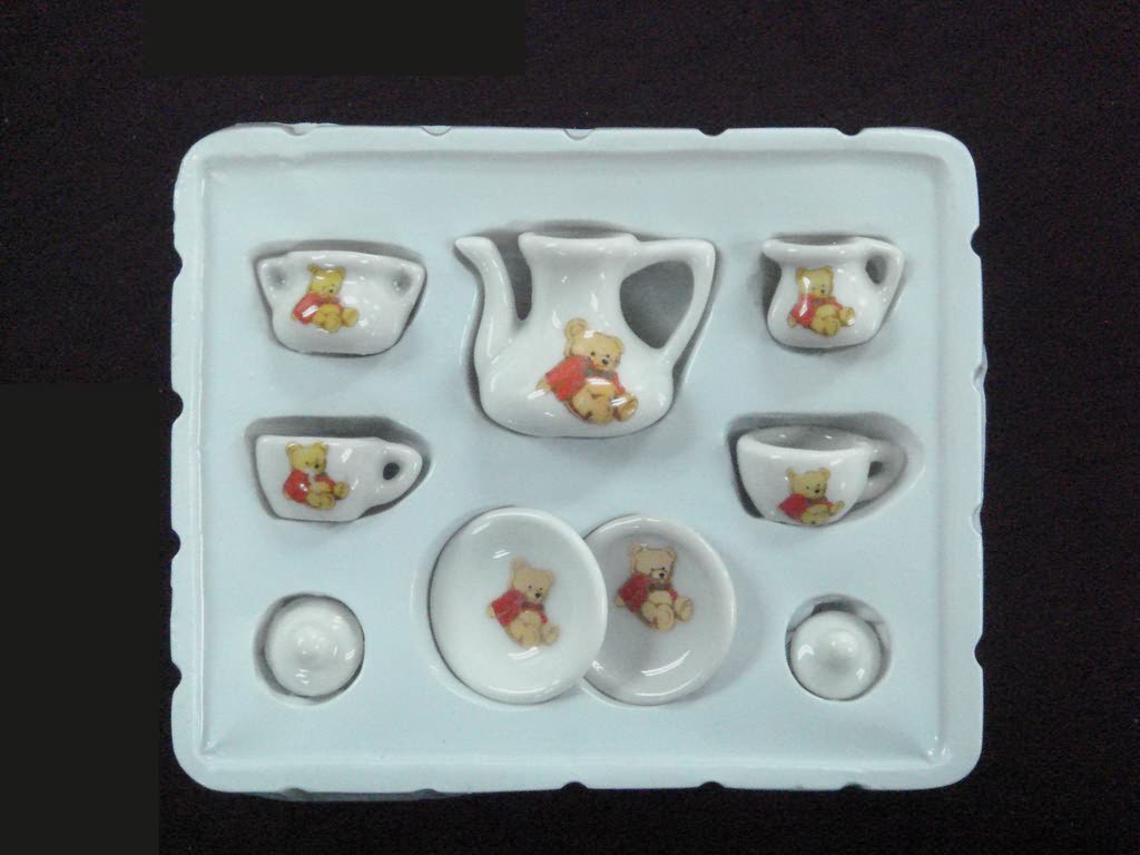 9 Pcs Mini Ceramic Tableware Set (High Temperature Processing)