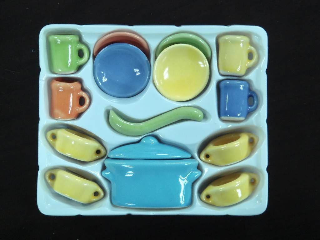 15 Pcs Mini Ceramic Tableware Set (Medium Temperature Processing)