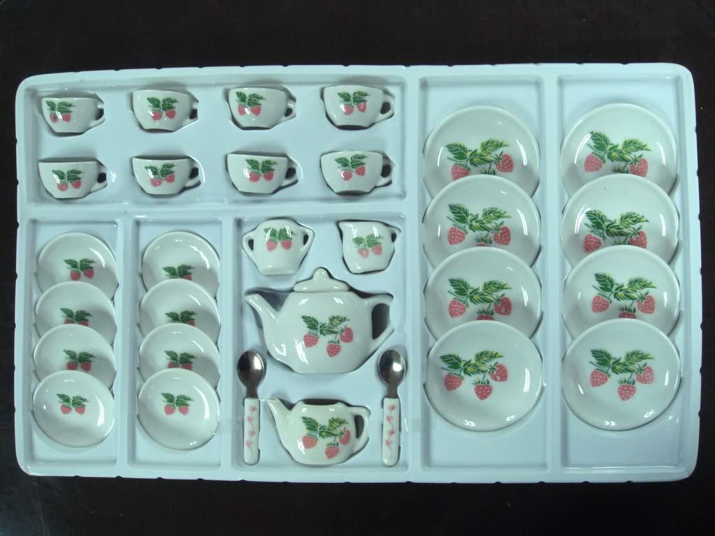 31 Pcs Mini Ceramic Tableware Set (High Temperature Processing)