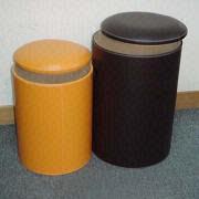 Ottoman Type Storage Box Made of Imitation Leather