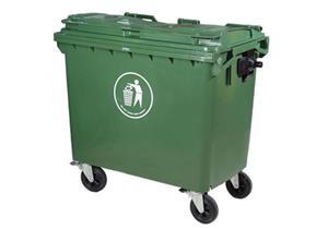 Green Plastic Trash Can