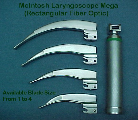 Rectangular Fiber Optic Larygnoscope