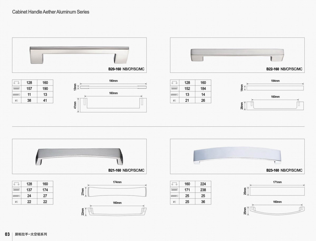 zinc/aluminium handle