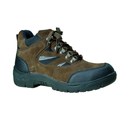 Men Brown Nubuck Safety Shoe