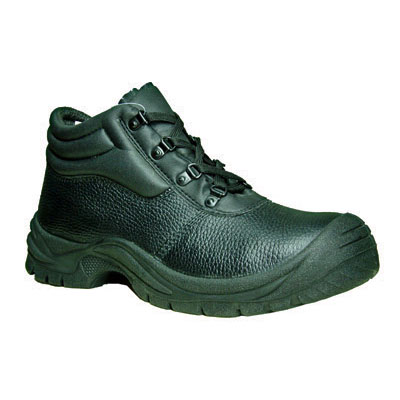 Black Leather Steel Toe Safety Boot