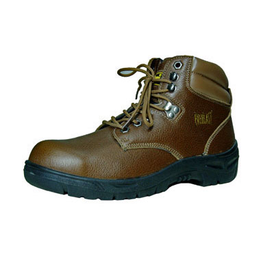 Brown Leather Steel Toe Safety Boot