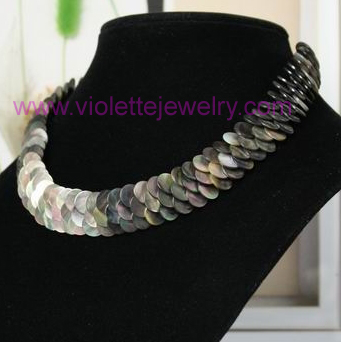 black shell necklace,shell jewelry,shell jewellery