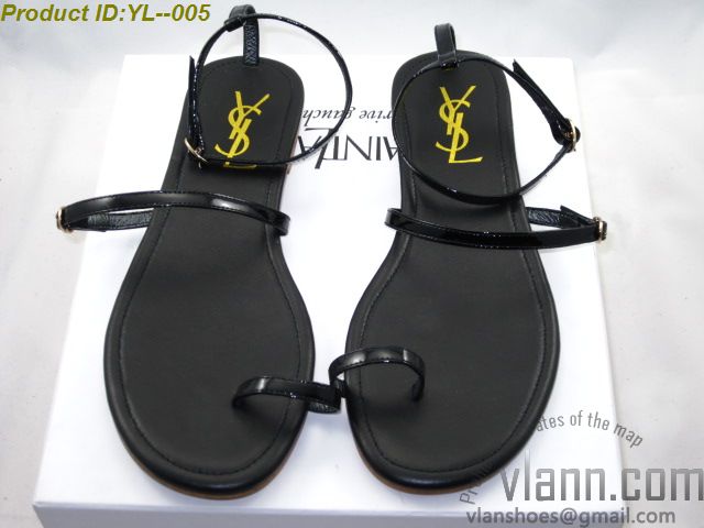 YSL flat black sandal