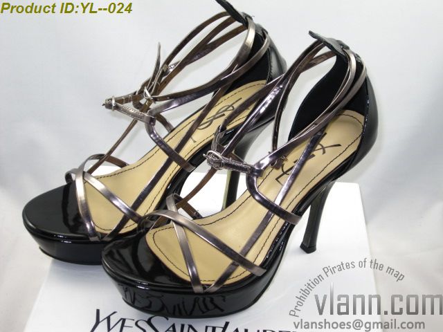 women high heel  strap black sandal