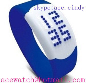 2011 new silicone touch screen Bracelet led watch