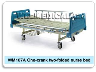 WM107A One-crank two-folded nurse bed