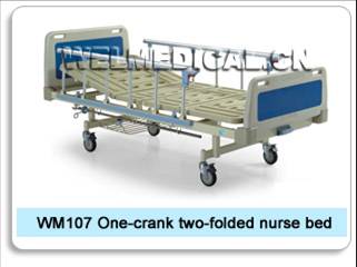 WM107 One-crank two-folded nurse bed