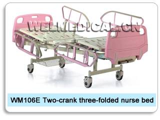 WM106E Two-crank three-folded nurse bed