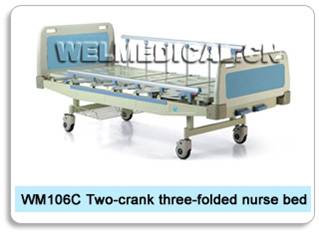 WM106C Two-crank three-folded nurse bed