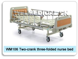 WM106 Two-crank three-folded nurse bed