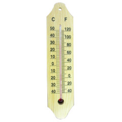 Outdoor Wall Thermometer, Wooden