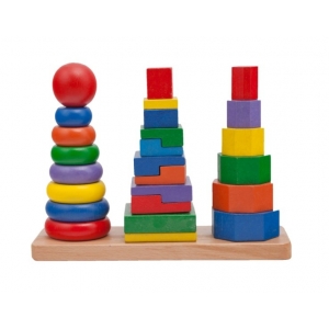 Educational Organic Wooden Toys - Triple Towers