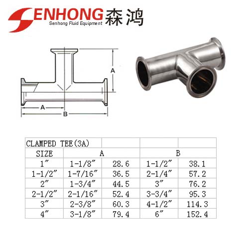 sanitary fittings,  tee 