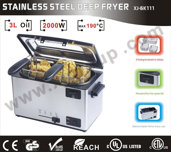 Stainless steel deep fryer