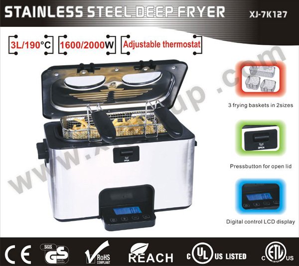 Digital stainless steel deep fryer