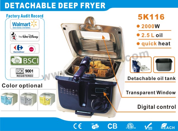 2.5L plastic deep fryer for family XJ-5K116