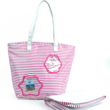 Patent Stripe Diaper Bag