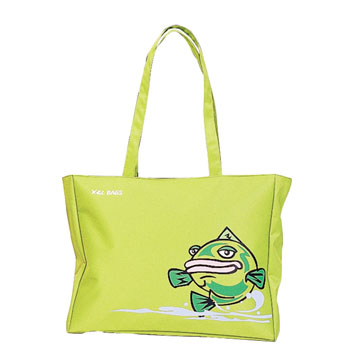 Printed Canvas Beach Tote Bag