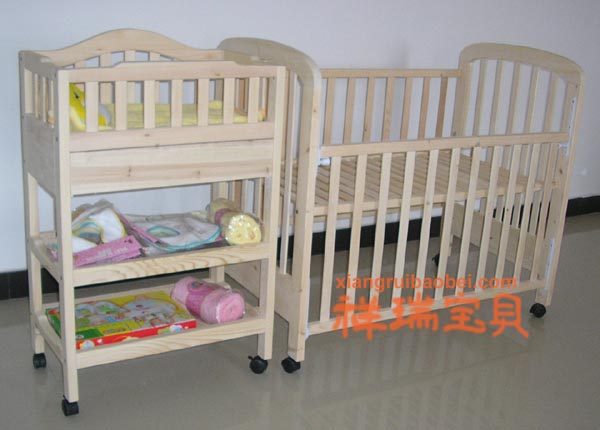 MS018wq Baby crib plus change table set