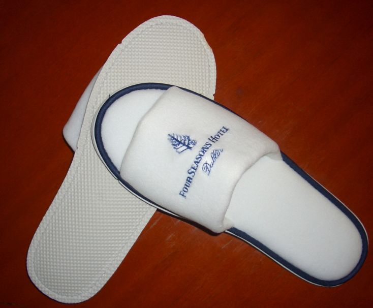 velour hotel slippers