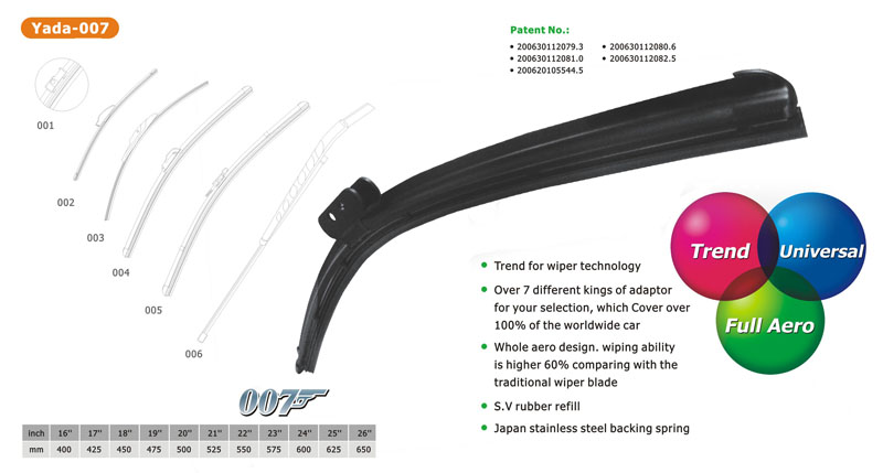 Frameless wiper blade