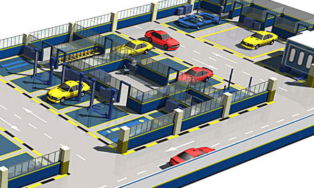 Car workshop layout, car workshop design