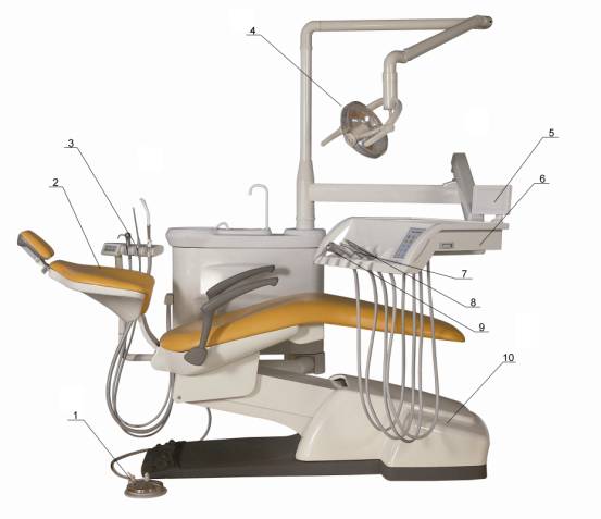 chair-mounted dental unit