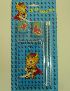 stationery set,notebook,eraser