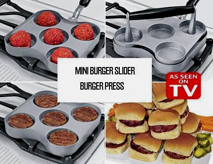 5 divide cast aluminum burger press