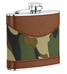 leather-wrapped hip flask