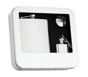 Stainless steel hip flask gift set 