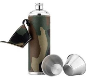 Leather-wrapped hip flask 