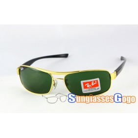 Ray Ban RB3302 Gold Frame/ Green Lens sunglass 