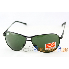 RayBan RB3325 125mm Black Frame Green Lens 